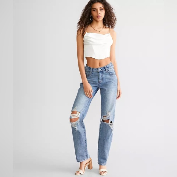 Buckle Women’s Willow & Root The Low Slung Denim Distressed Jean | NEW! 💜👖 - Picture 6 of 15